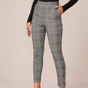 Glen Plaid High Waist Cropped Pants